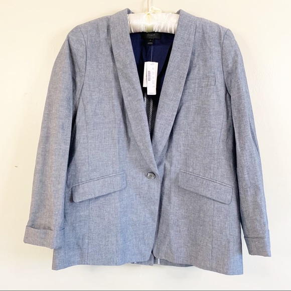 J.CREW UNSTRUCTURED BLAZER in Deep Water - Picture 4 of 9